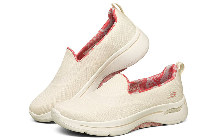 (WMNS) Skechers Go Walk Arch Fit 'Cream White' 124475-NTCL
