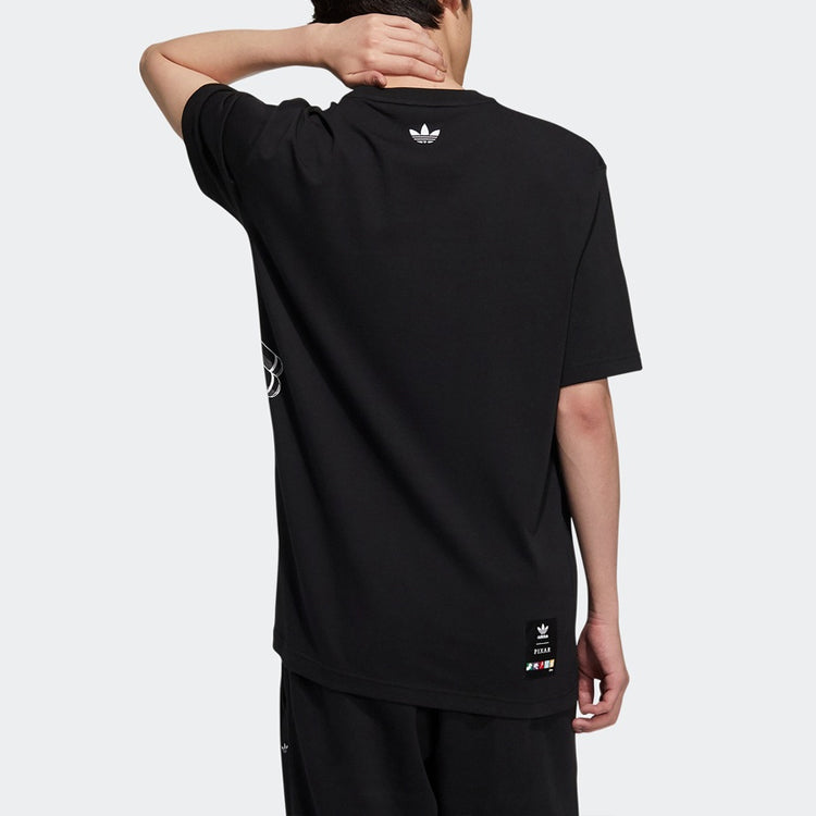 adidas originals x PIXAR Crossover Logo Printing Round Neck Short Sleeve Black HD9083