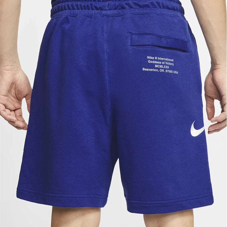 Nike Swoosh French Terry Short Casual Sports Shorts Blue CJ4883-455