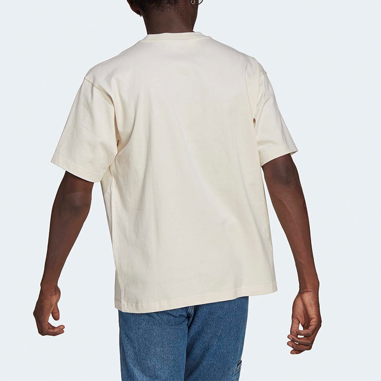 adidas originals Logo Embroidered Solid Color Sports Round Neck Short Sleeve Couple Style White GN3370