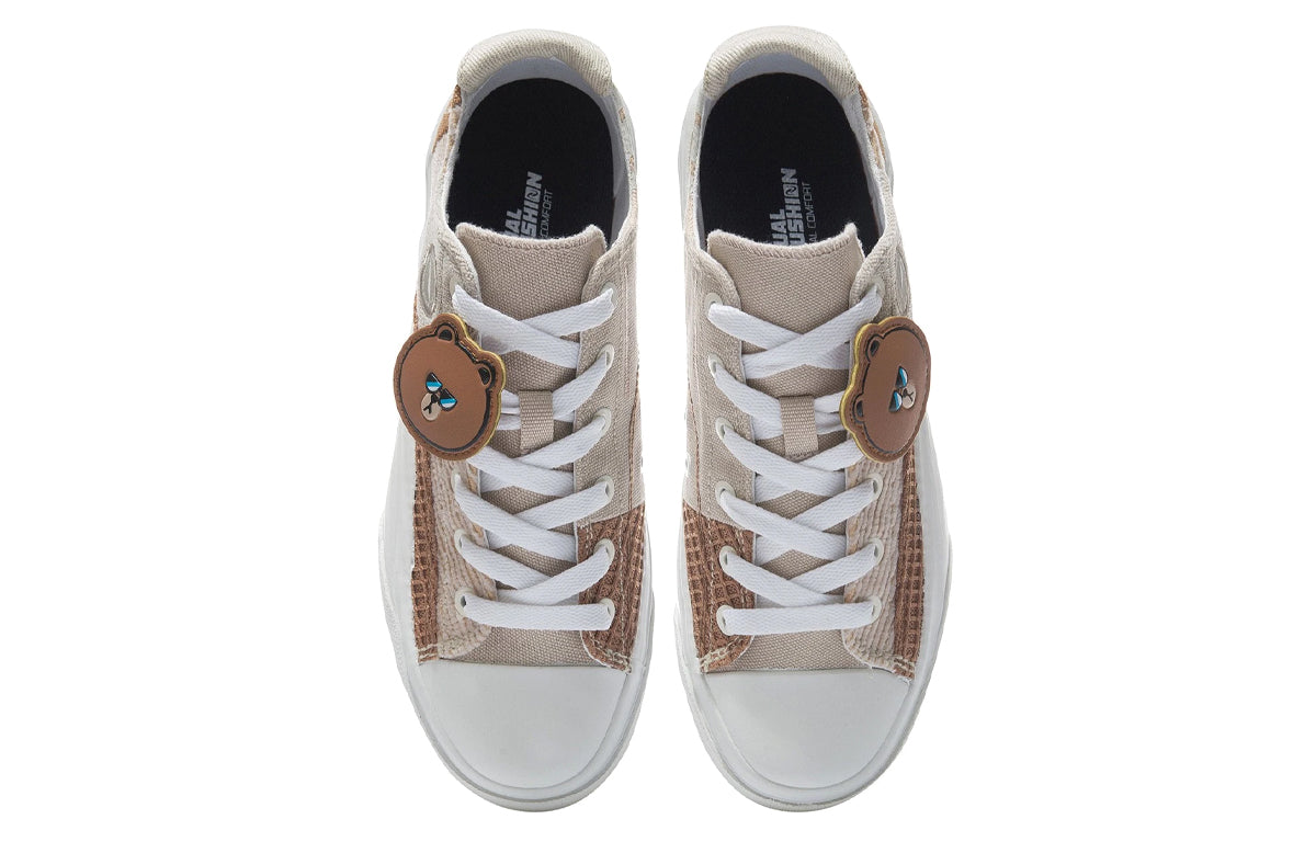 (WMNS) Li-Ning x Line Friend Vulc Low 'Brown White' AGCR280-1