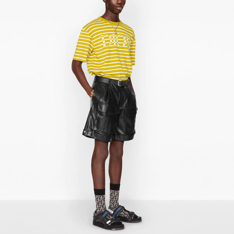 DIOR SS21 Cotton Blending Stripe Male Yellow 183M647AT234-C280