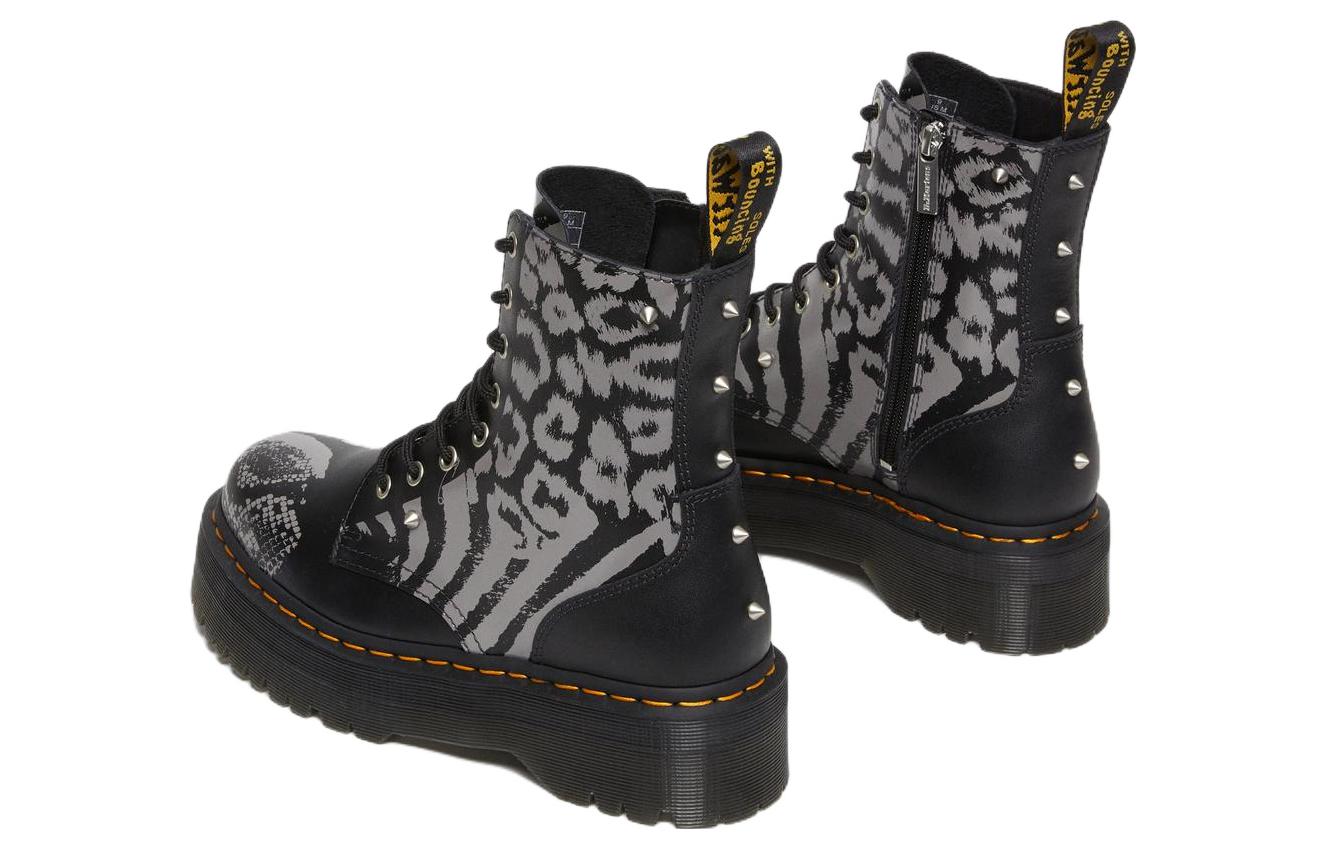 Dr. Martens Jadon Boot Animal Clash Leather Platforms 'Black' 27669001