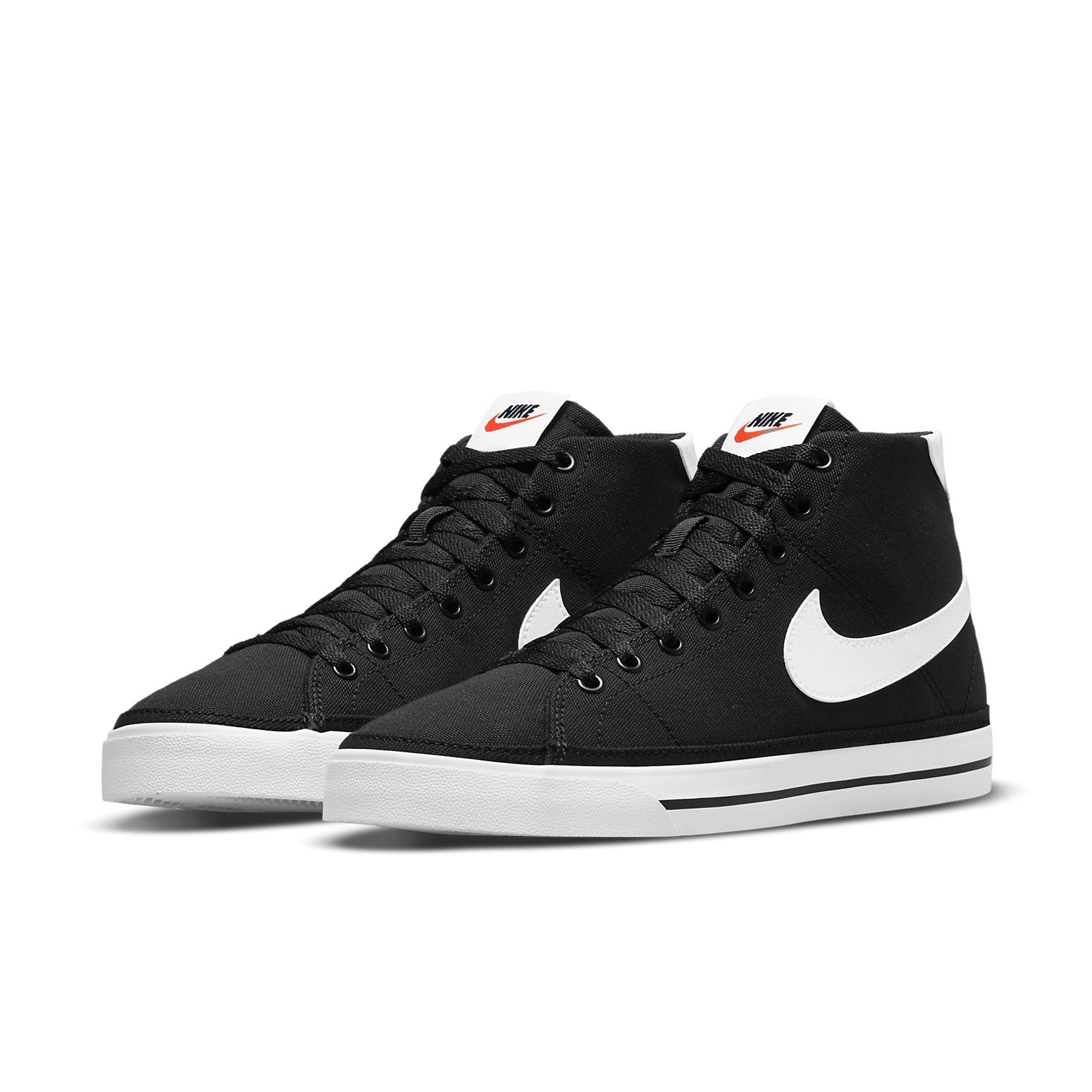 (WMNS) Nike Court Legacy Canvas Mid 'Black White Orange' DD0161-001