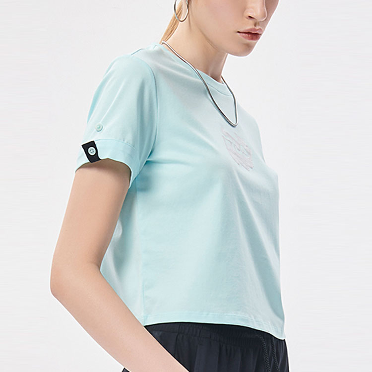 FILA FUSION Logo Printing Round Neck Sports Short Sleeve Light Blue T11W133104F-LB