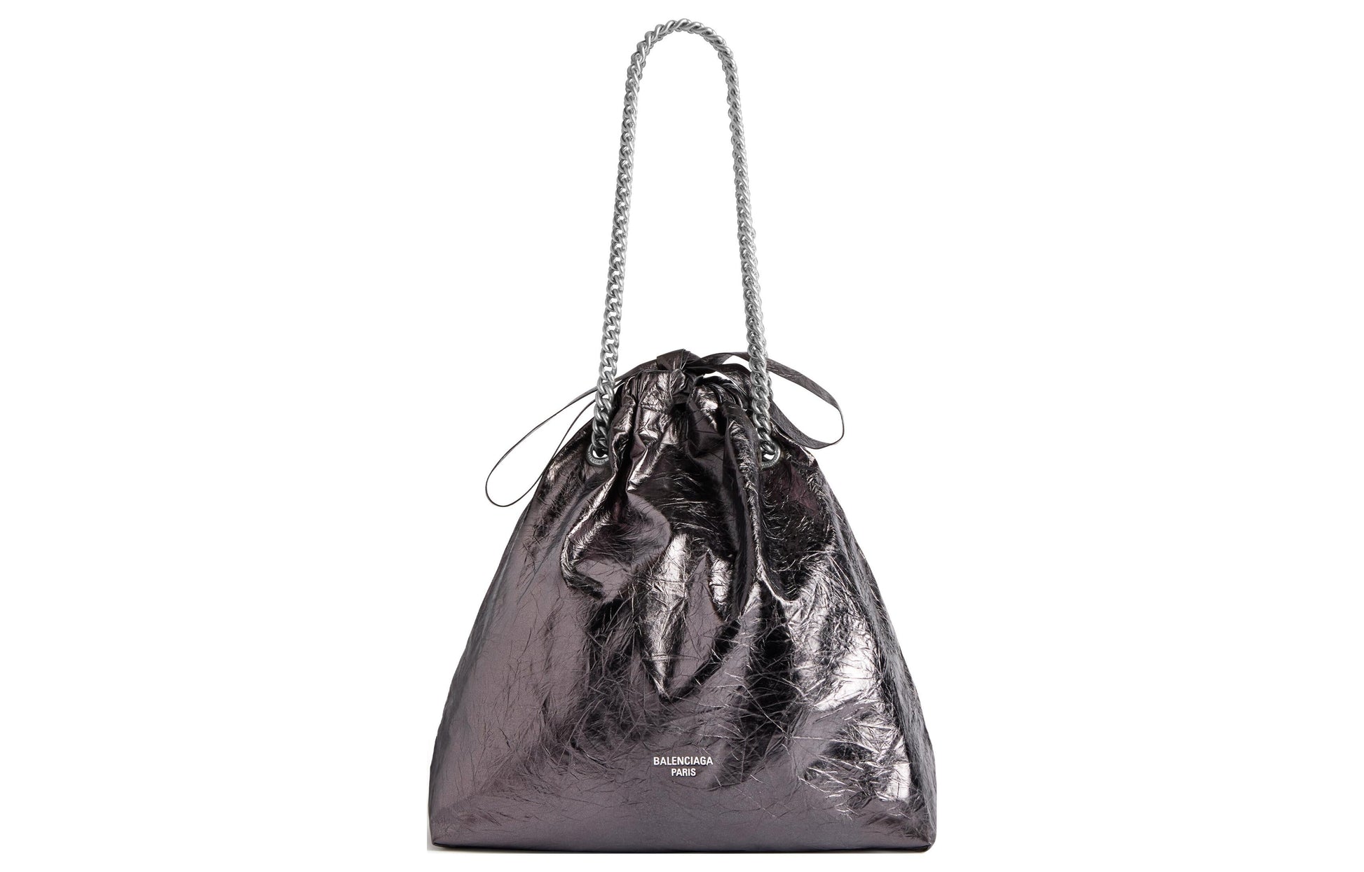 (WMNS) Balenciaga Crush Medium Tote Bag Metallized 'Grey' 7429412AATG1314