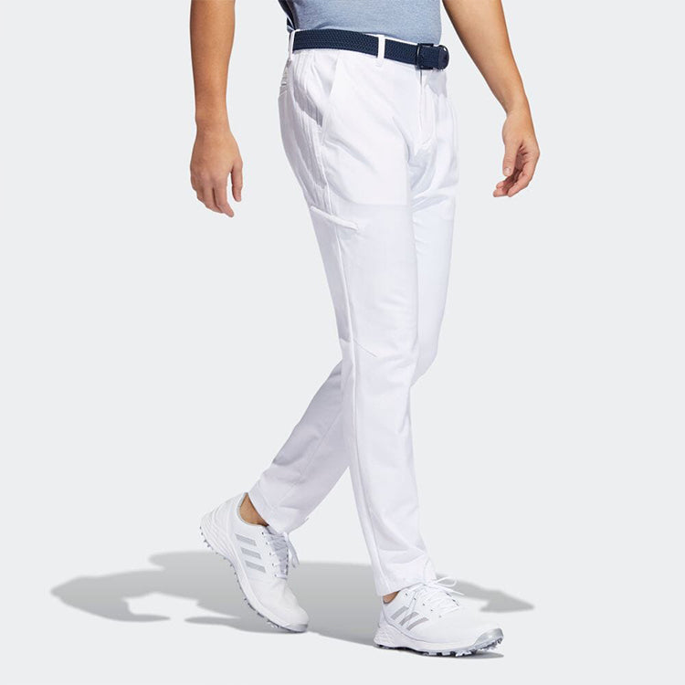 Men's adidas Solid Color Slim Fit Straight Casual Pants/Trousers White HA6231