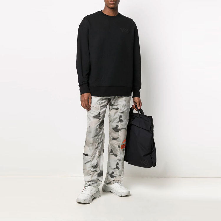 Men's Y-3 SS21 Logo Round Neck Pullover Black GV4194