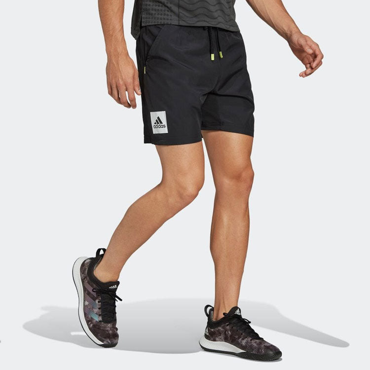Men's adidas Solid Color Casual Drawstring 2 In 1 Sports Shorts Black HG4203