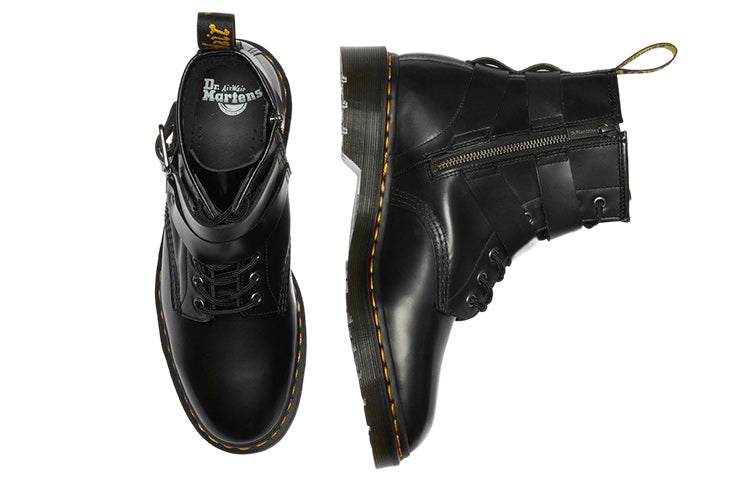 Dr. Martens Cristofor Leather Harness Lace Up Boots 'Black' 27485001
