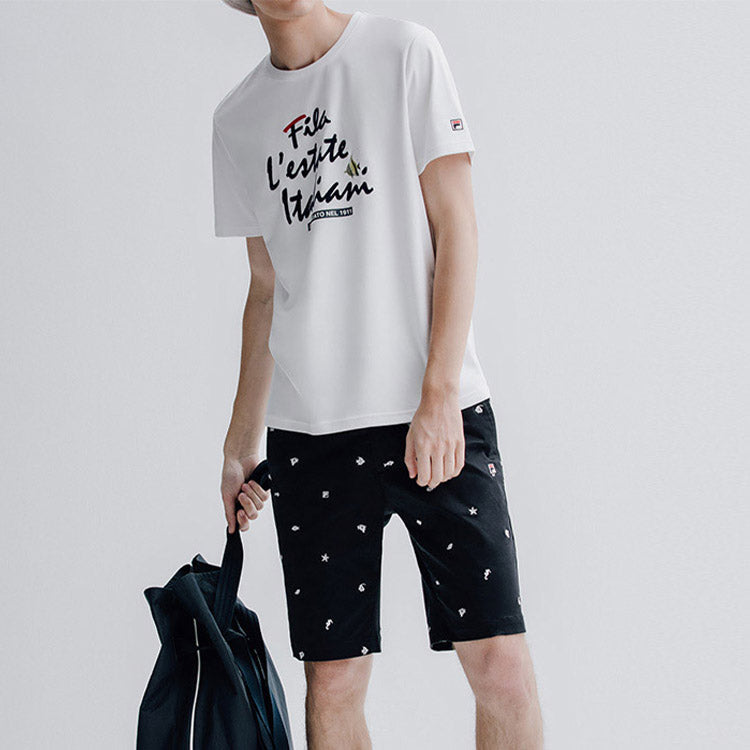 FILA Subject Printing Knit Short Sleeve White F11M928143F-WT