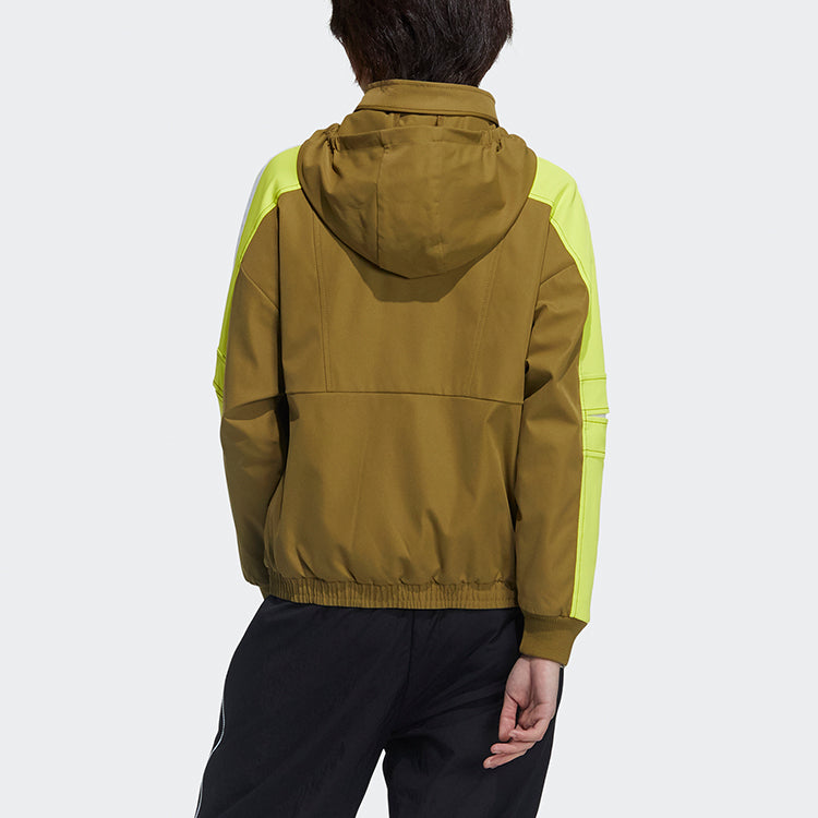 (WMNS) adidas Str Jkt Warm Training Sports Storage Simple Hooded Fleece Lined Jacket Yellow GP0623