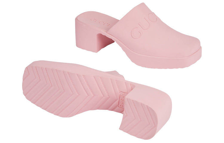 (WMNS) Gucci Logo Rubber Mule 'Pink' 725899-J8700-5815