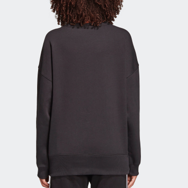 (WMNS) adidas originals Round Neck Pullover Black DU7193