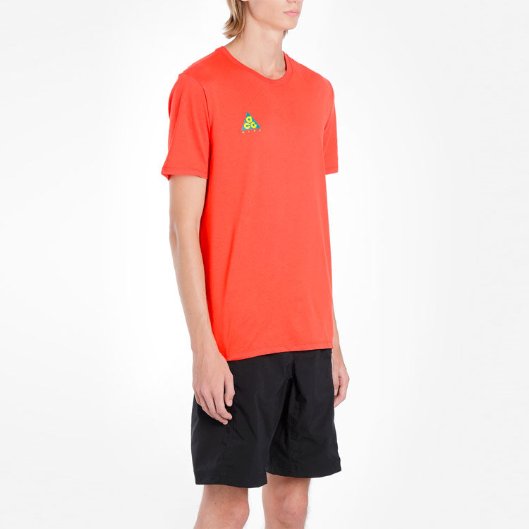 Men's Nike ACG Back Printing Short Sleeve Red T-Shirt AQ3951-634