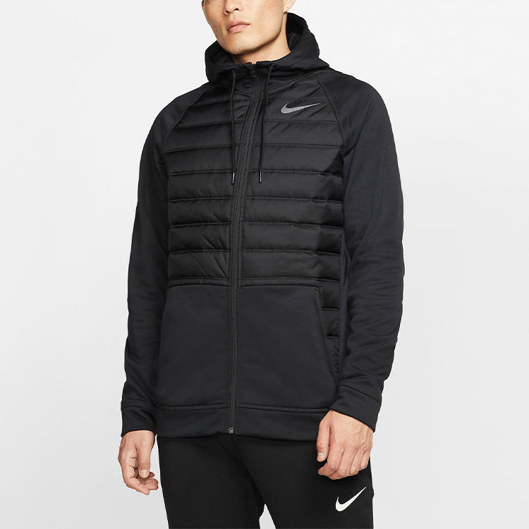 Nike Stay Warm Solid Color Sports Training Hooded Padded Jacket Black BV6299-010