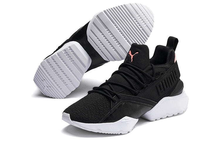 (WMNS) PUMA Muse Maia Low-top Running Shoes Black/White 369197-03