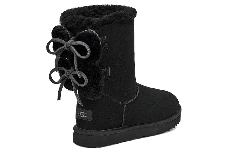 (WMNS) UGG Classic Double Bow Short 'Black' 1127131-BLK