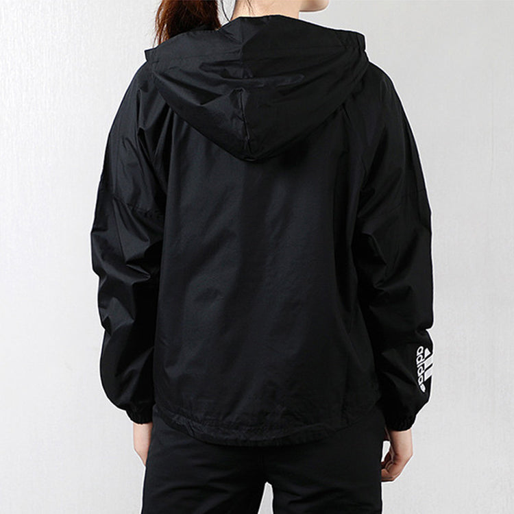 (WMNS) adidas Hooded Running Sports Jacket Black FH6664