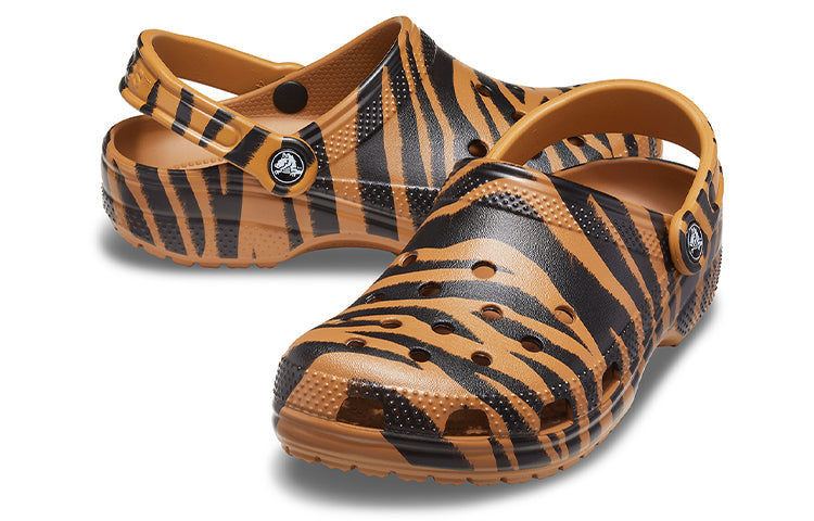 Crocs Classic clog Animal Printing Beach Tiger Stripes Yellow Sandals 206676-2ZF