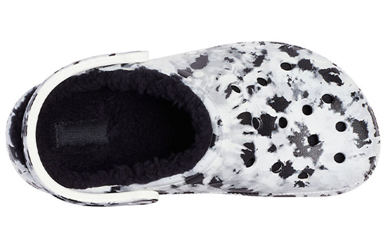 Crocs Baya Lined Clog Fleece Lined Unisex White Gray Slippers 'White Grey' 205975-10M