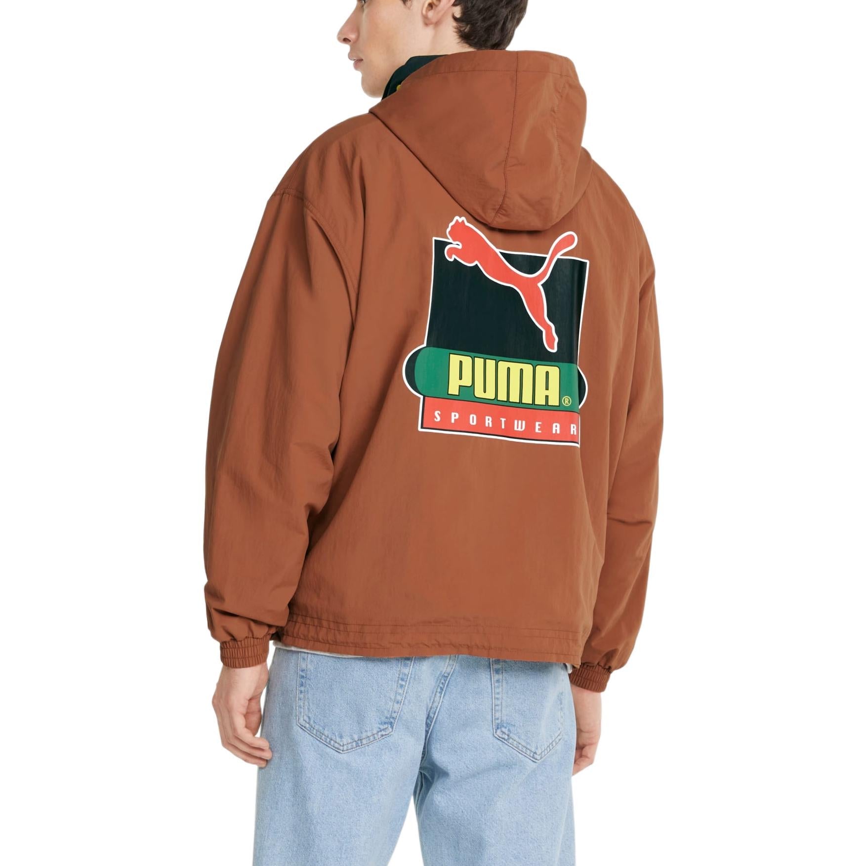 PUMA X Butter Goods Lightweight Pop Over Top Half Zip Hoodie 'Brown' 534055-87