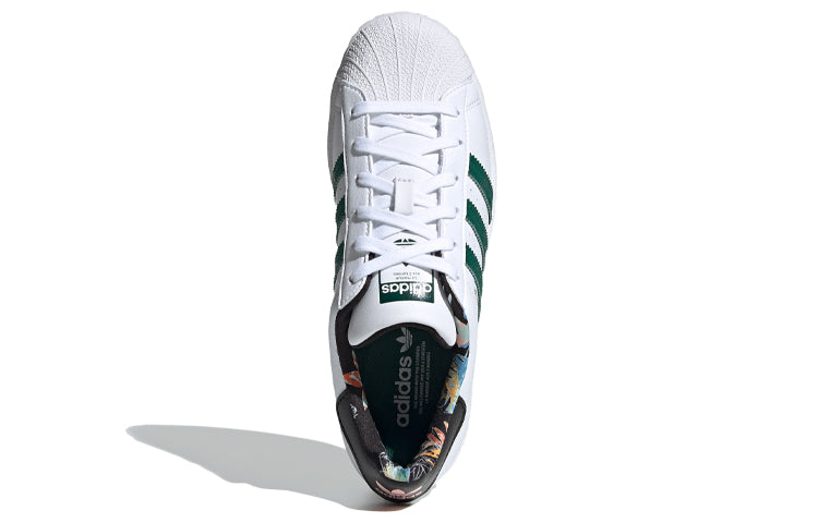 (WMNS) adidas originals Superstar 'Black White Green' FZ3630