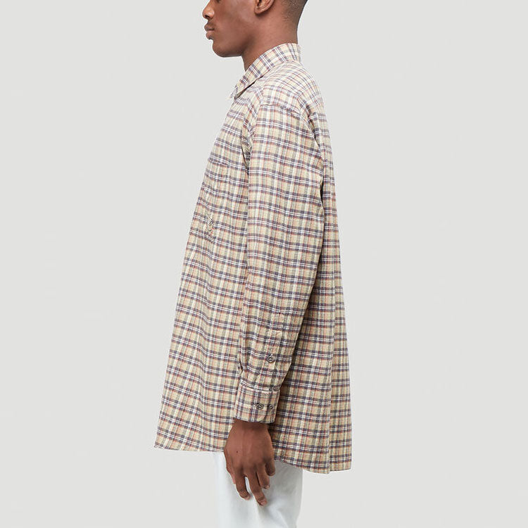 Gucci Chicken Embroidery Check Shirt 'Beige' 628325-ZAFD7-9128