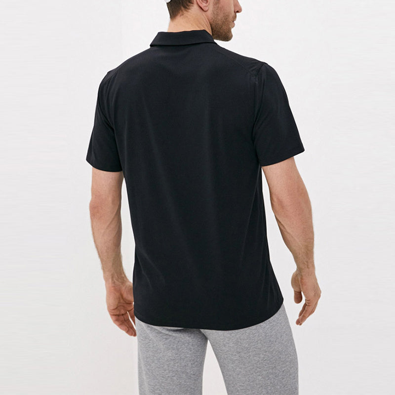 Nike Casual Solid Color Breathable Short Sleeve Polo Shirt Black CU9792-010
