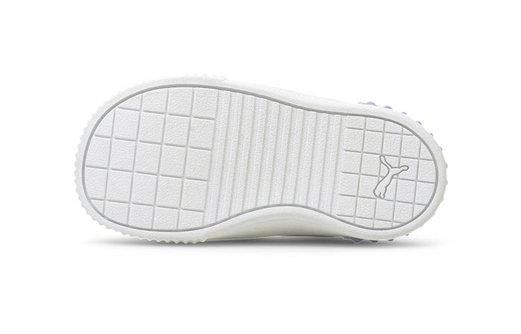 (TD) PUMA Carina Lift Shine Casual Board Shoes White/Purple 380554-01