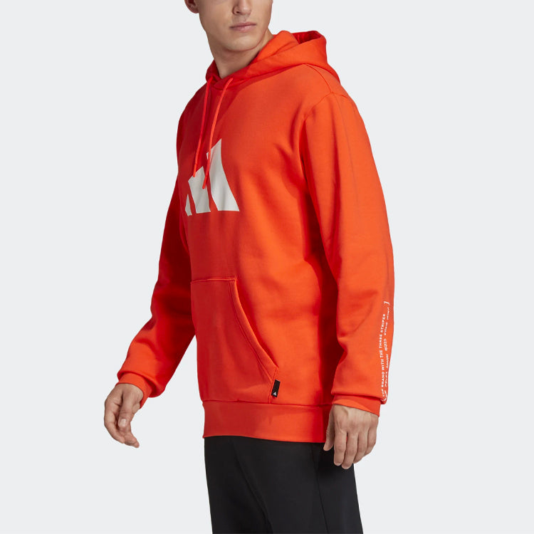 adidas M Pack Po Hoob Fleece Lined Printing Sports Fluorescence Red FK2102