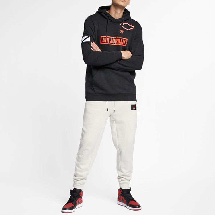 Men's Air Jordan Logo Alphabet Printing Black AT9168-010