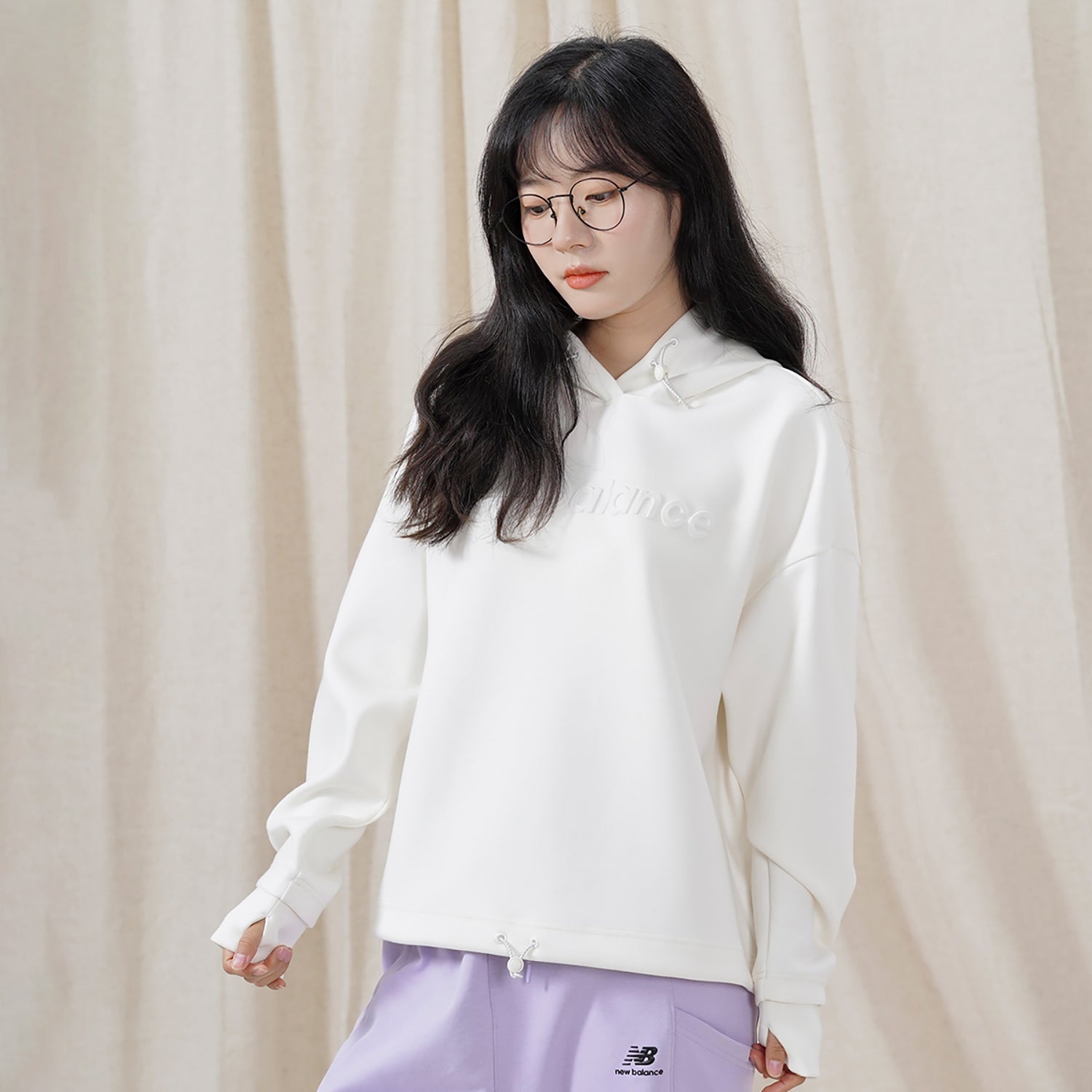 (WMNS) New Balance Casual Logo Hoodie Asia Sizing 'White' 5CC39742-IV