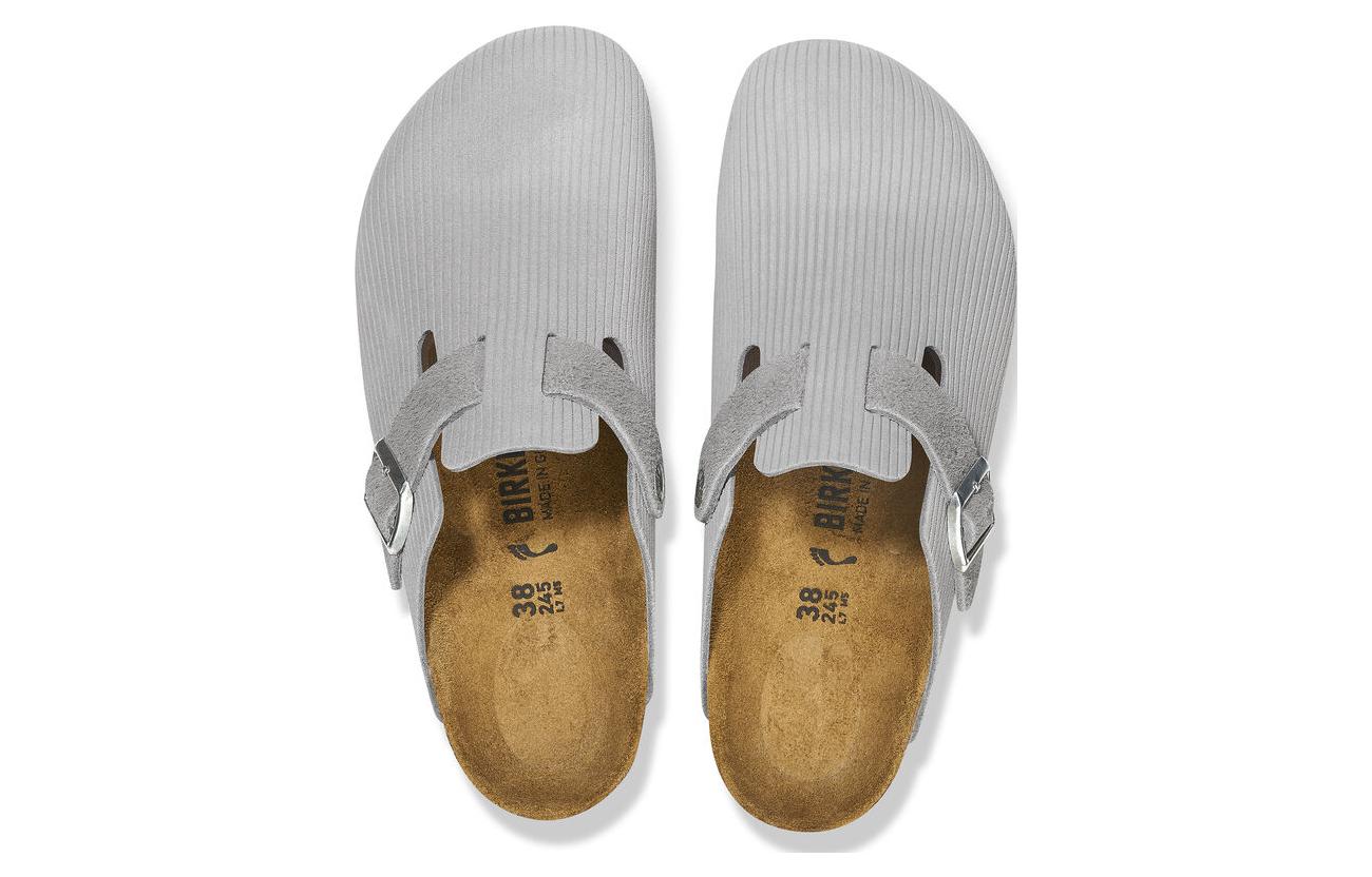 Birkenstock Boston Suede Embossed 'Corduroy Stone Coin' 1026210