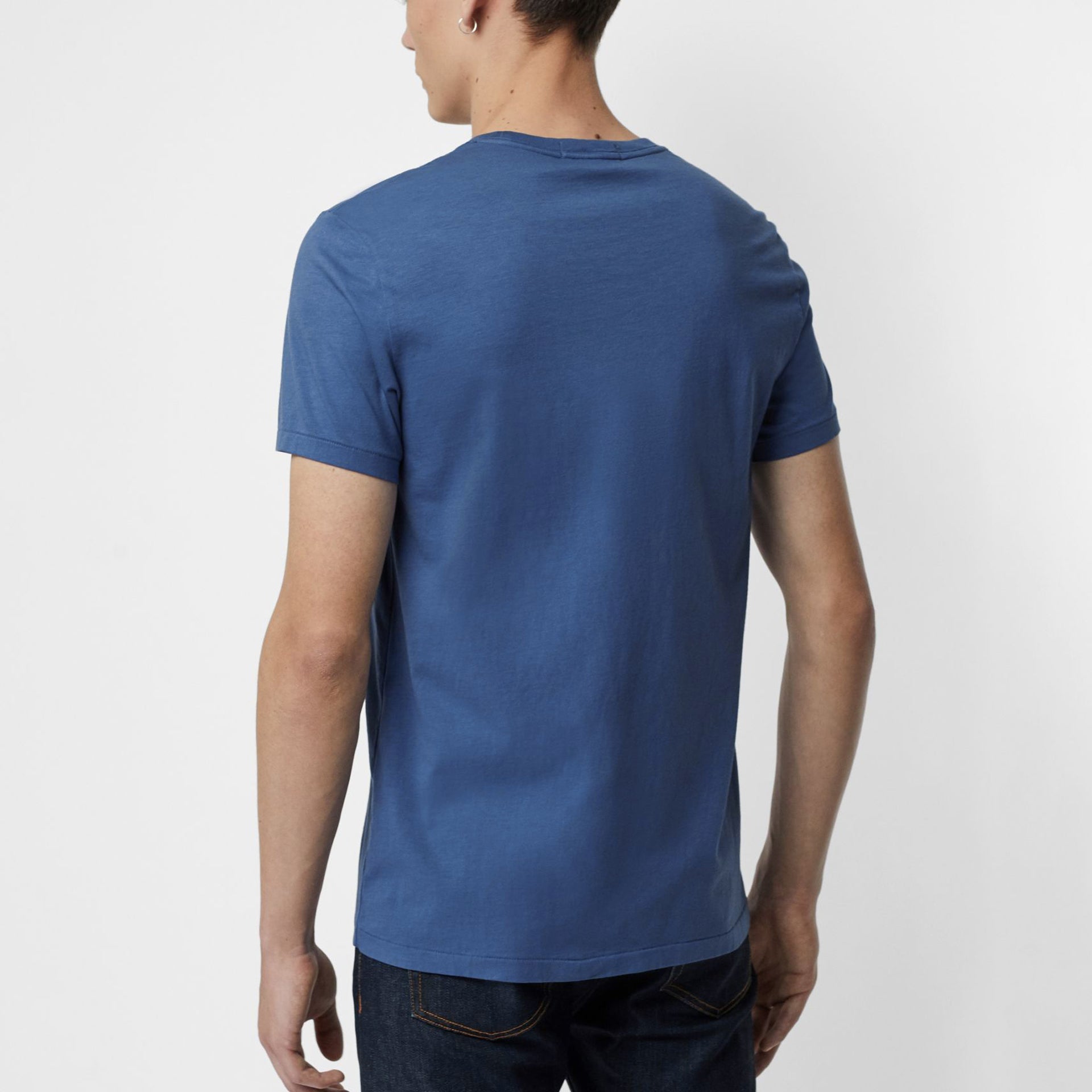 Men's Burberry SS21 Embroidered Short Sleeve Pullover Blue 80049781