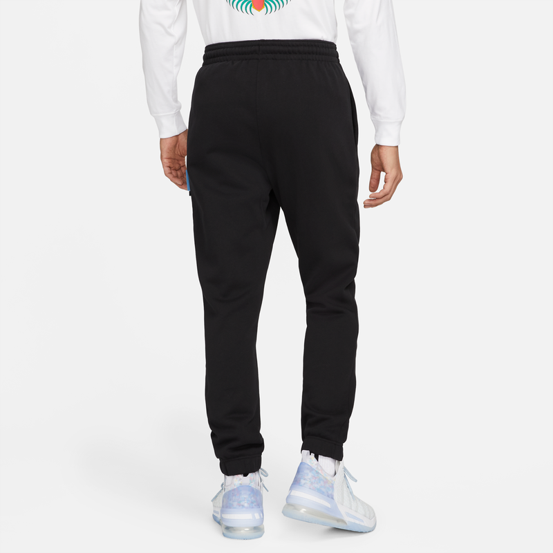 Men's Nike Lebron Loose Fleece Lined Knit Bundle Feet Sports Pants/Trousers/Joggers Black DA6705-010
