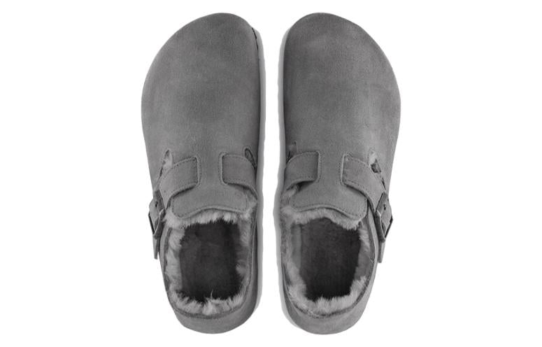 Birkenstock London Shearling Suede Leather 'Whale Grey' 1020581