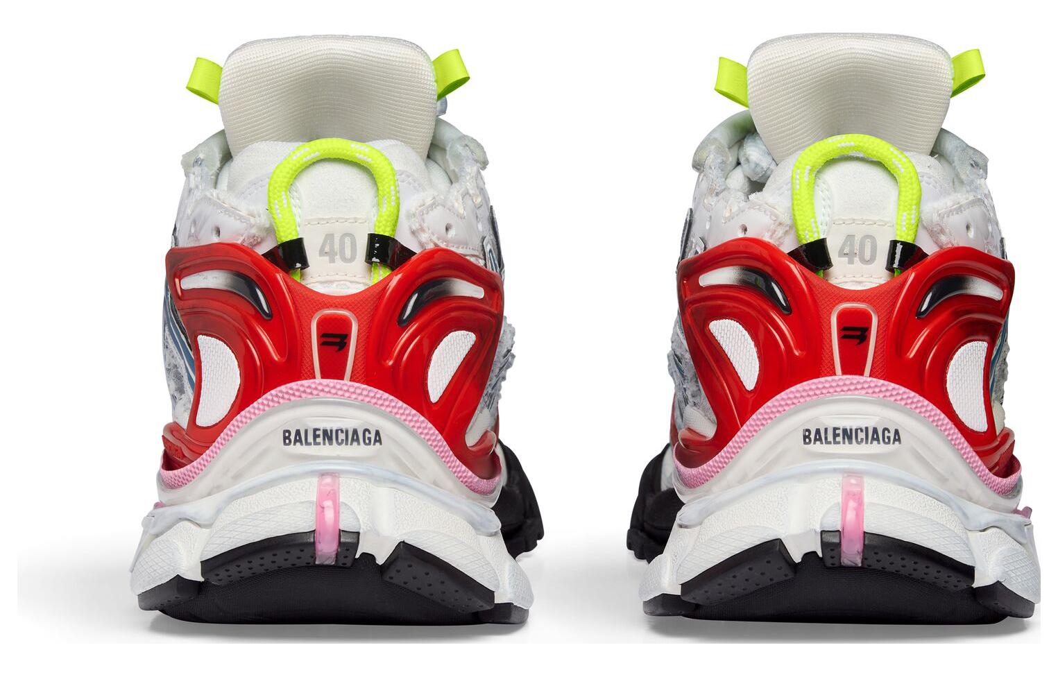 Balenciaga Runner Sneakers 'White Blue Red Mesh and Nylon' 677403W3RB69645