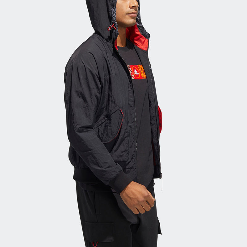 adidas Cny Lite Wvjk limited Casual Sports Woven Hooded Jacket Black HC0266