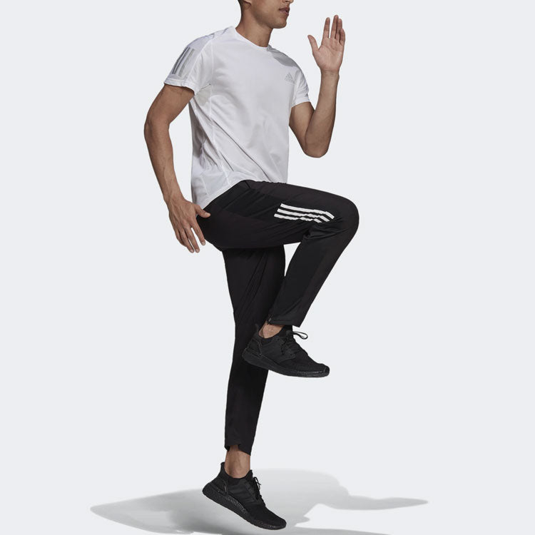 Men's adidas Logo Sports Running Long Pants/Trousers Black H13238