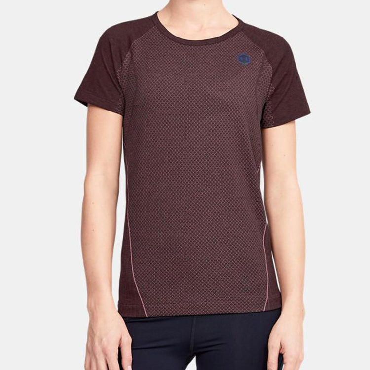 (WMNS) Under Armour RUSH Seamless Sports Tee Red 1351602-662