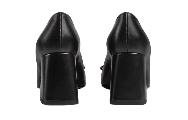 (WMNS) Gucci Mid-heel Pump with Horsebit 'Black Leather' 643886-C9D00-1000