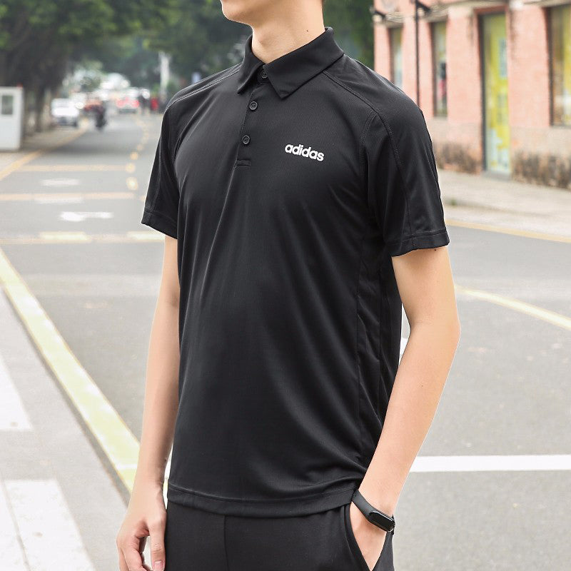 adidas Training Sports Short Sleeve Polo Shirt Black DU1251