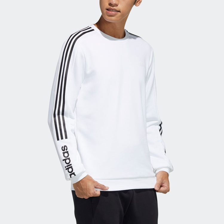 adidas neo M Basc Ss Logo Printing Round Neck Pullover White H45561