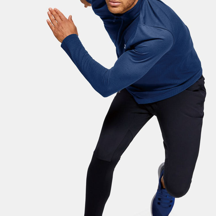 Under Armour Seamless 1/2 Zipper Sports Long Sleeves T-shirt USA Blue 1351452-449