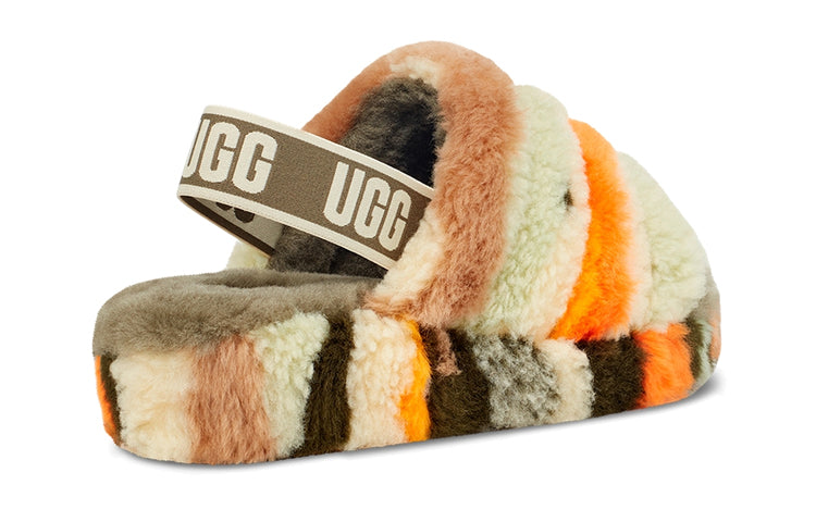 (WMNS) UGG Fluff Yeah Slide Cali Collage 'Olive Green' 1118164-OLV