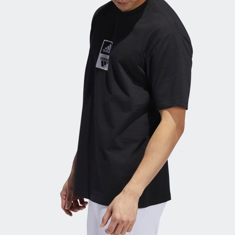 adidas Logo Printing Round Neck Short Sleeve Black ED8292