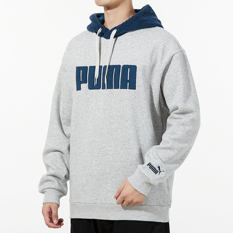 PUMA Long Sleeved Pullover Hoodie 'Grey Navy' 534939-04