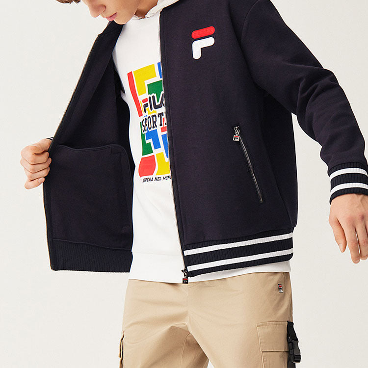 Yellow FILA Casual Sports Knit Jacket Blue F11M118553F-NV