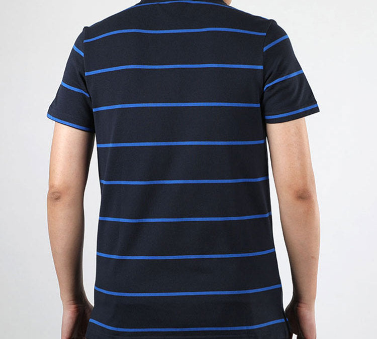 adidas YARN DYE Casual Stripe Short Sleeve Polo Shirt Blue FT2832